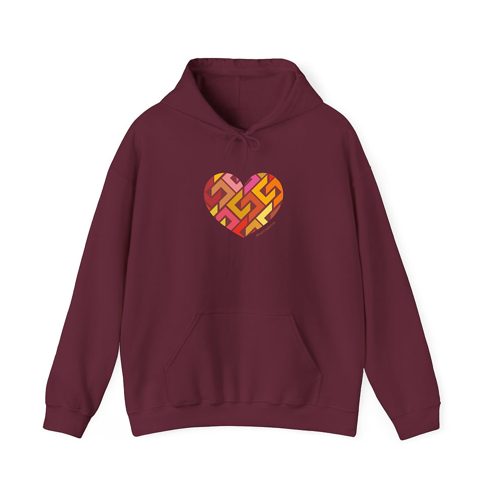 Thumbnail: Colourful Heart Hoodie, Cozy Sweatshirt - #HeartsInMotion