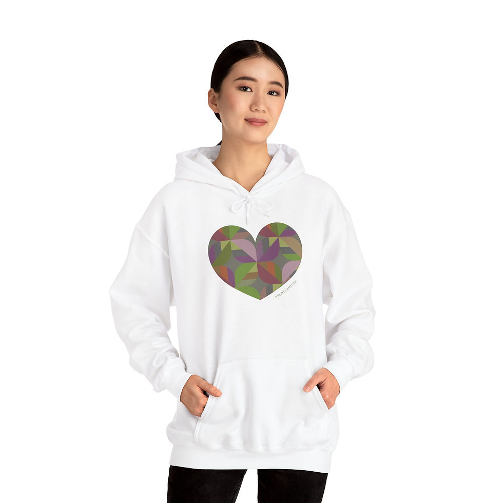 Thumbnail: Heart Patterned Unisex Hooded Sweatshirt, Cozy Hoodie, #HeartsInMotion