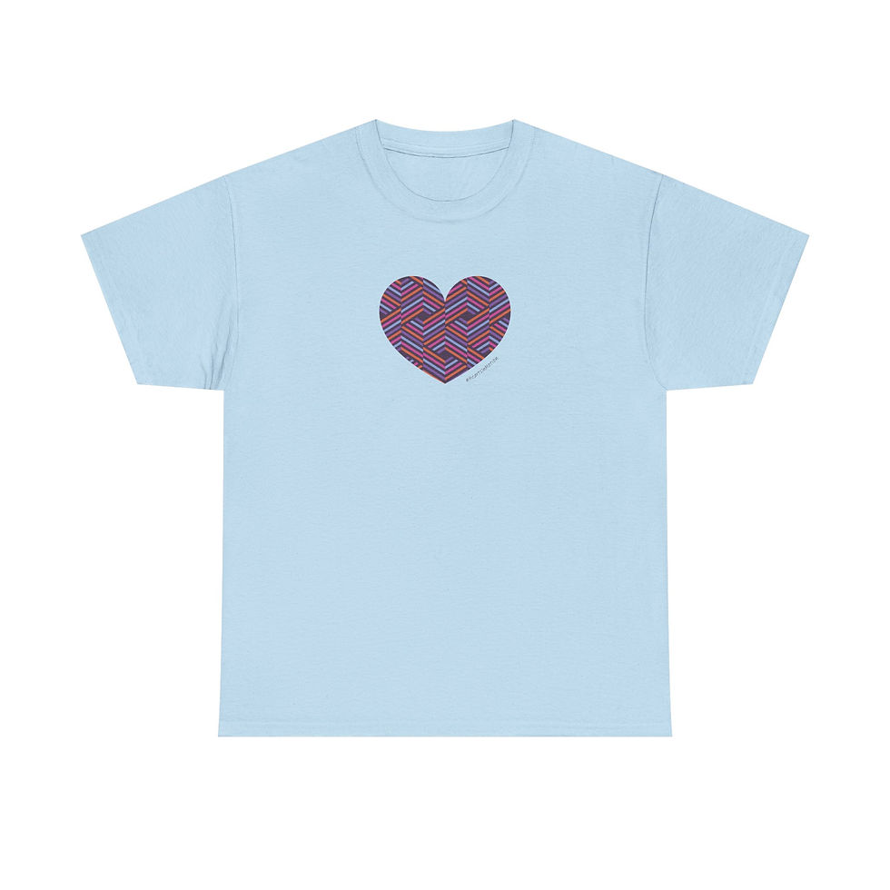 Thumbnail: Colorful Geometric Heart Unisex Heavy Cotton Tee - #HeartsInMotion