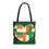Thumbnail: Heart Design Tote Bag - Green and Orange Statement Bag for Celebrations