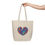 Thumbnail: Colorful Heart Canvas Shopping Tote - Eco-Friendly Market Bag