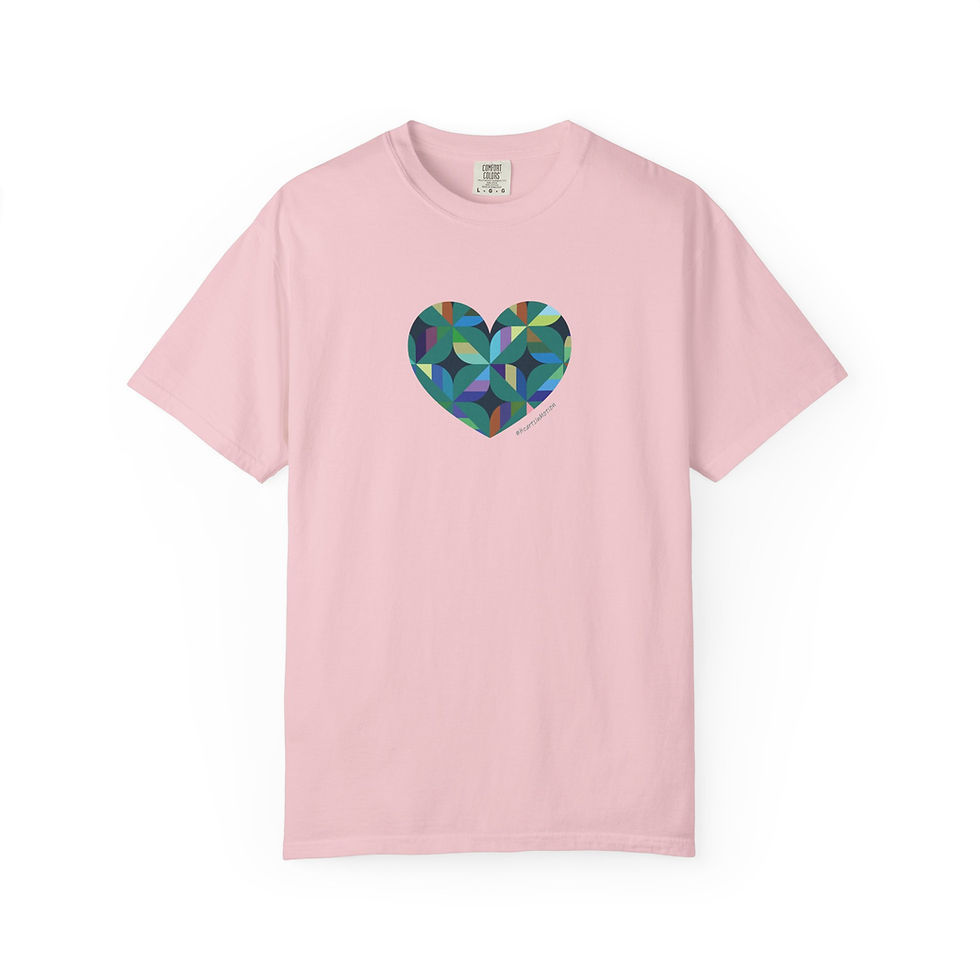 Thumbnail: Colourful Heart T-Shirt, Gift for Her, Heart Design T-Shirt, #HeartsInMotion