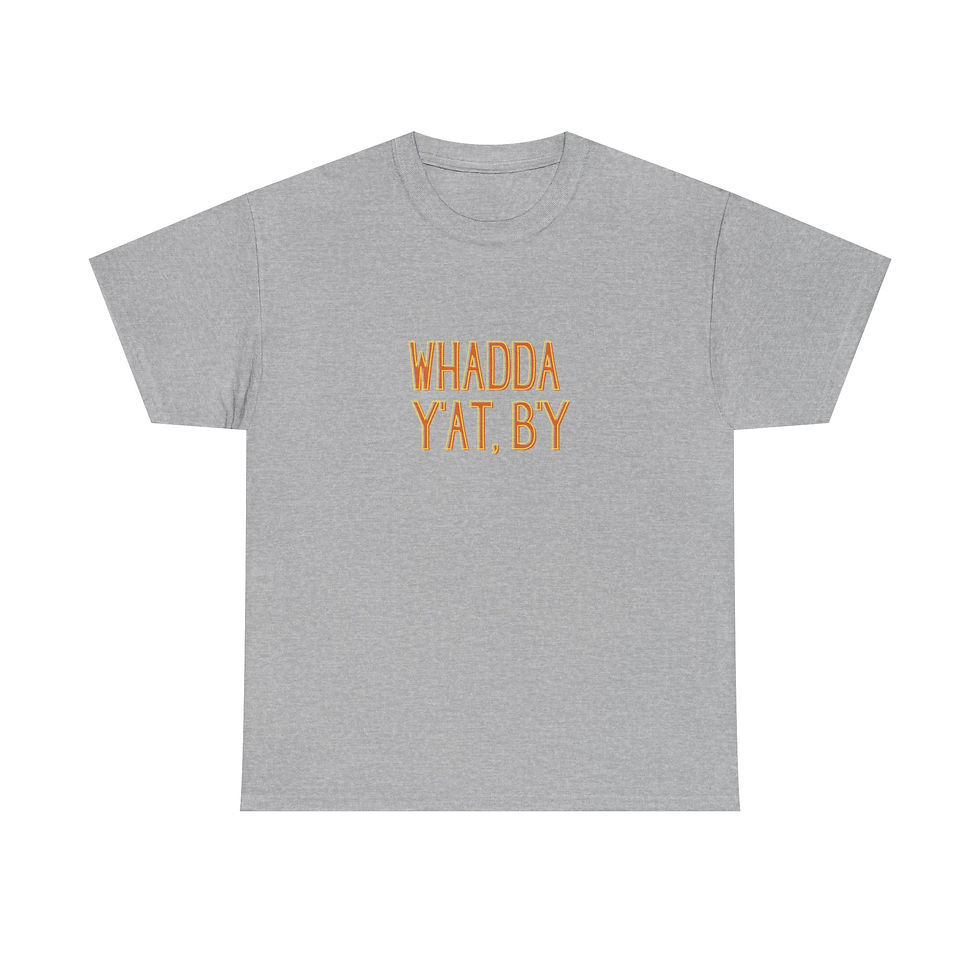 Thumbnail: Whadda Y'at, B'y Unisex Heavy Cotton Tee, Fun Graphic Tee, Casual Wear