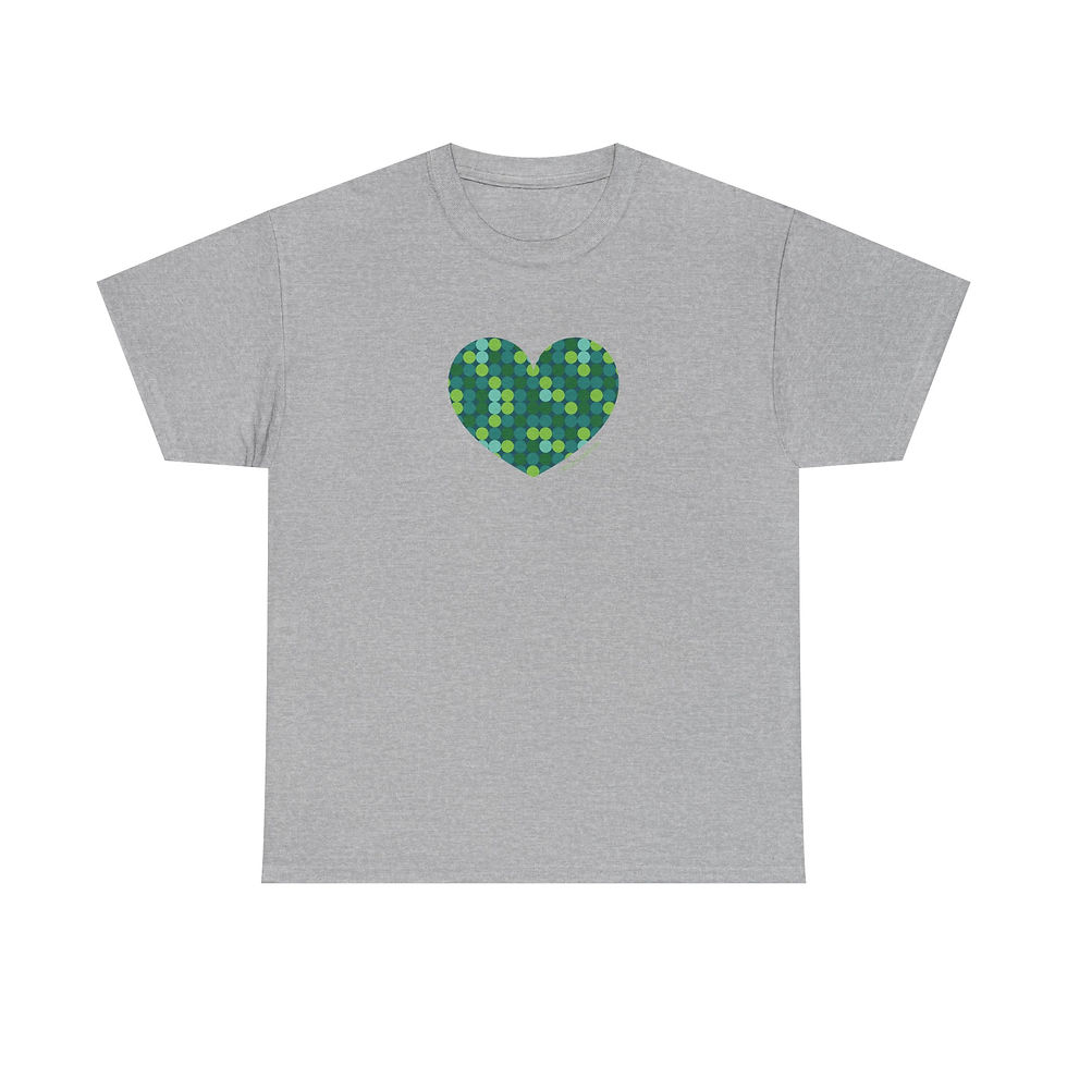 Thumbnail: Green Dot Heart T-shirt - #HeartsInMotion - Love Over Hate 