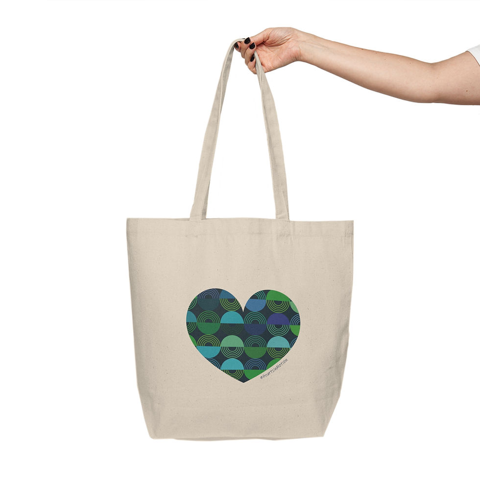 Thumbnail: Eco-Friendly Canvas Shopping Tote - Heart Pattern Design - #HeartsInMotion