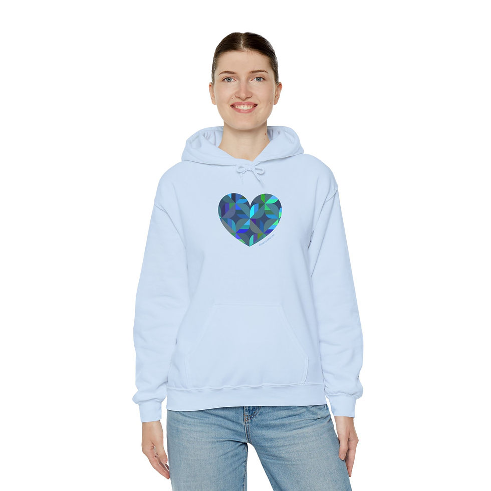 Thumbnail: Colourful Heart Design Unisex Hoodie, Cozy Sweatshirt, #HeartsInMotion