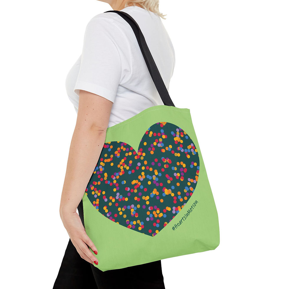 Thumbnail: Colourful Heart Dot Tote Bag - Eco-Friendly - #HeartsInMotion