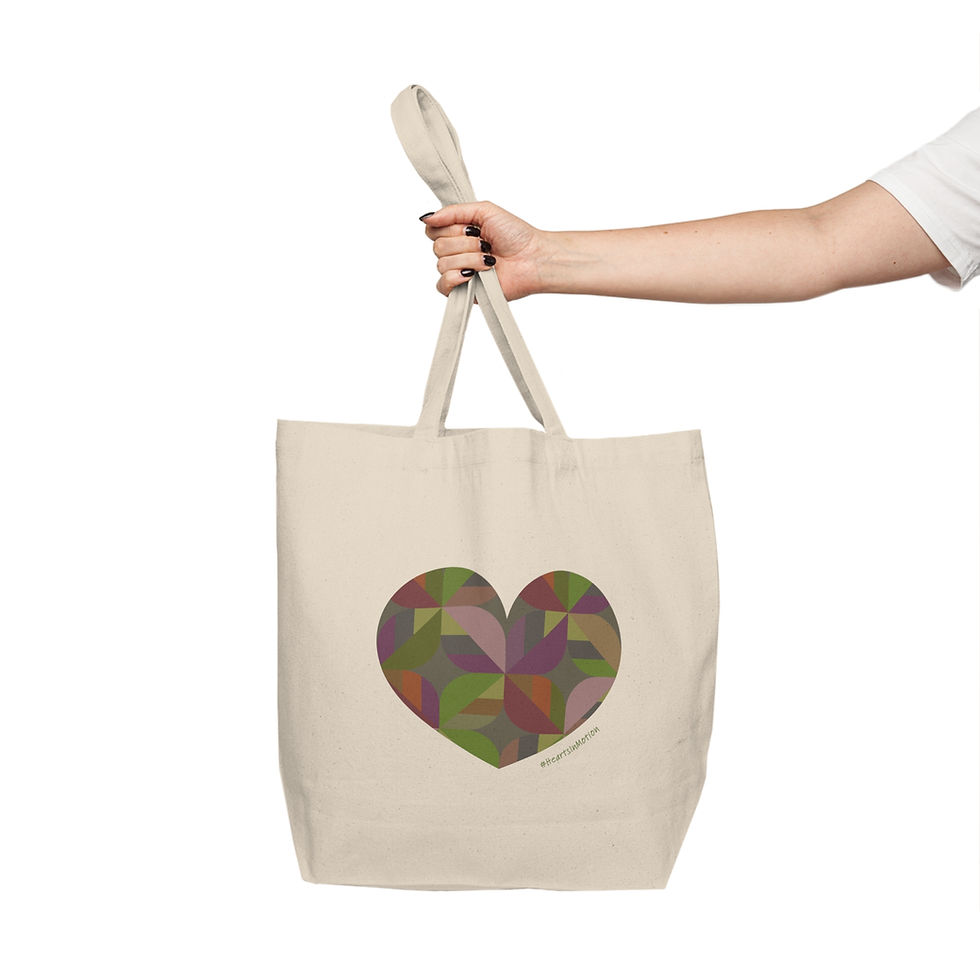 Thumbnail: Colourful Heart Canvas Shopping Tote | Eco-Friendly Bag, #HeartsInMotion