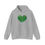 Thumbnail: Green Chevron Heart Pattern Unisex Hoodie - #HeartsInMotion