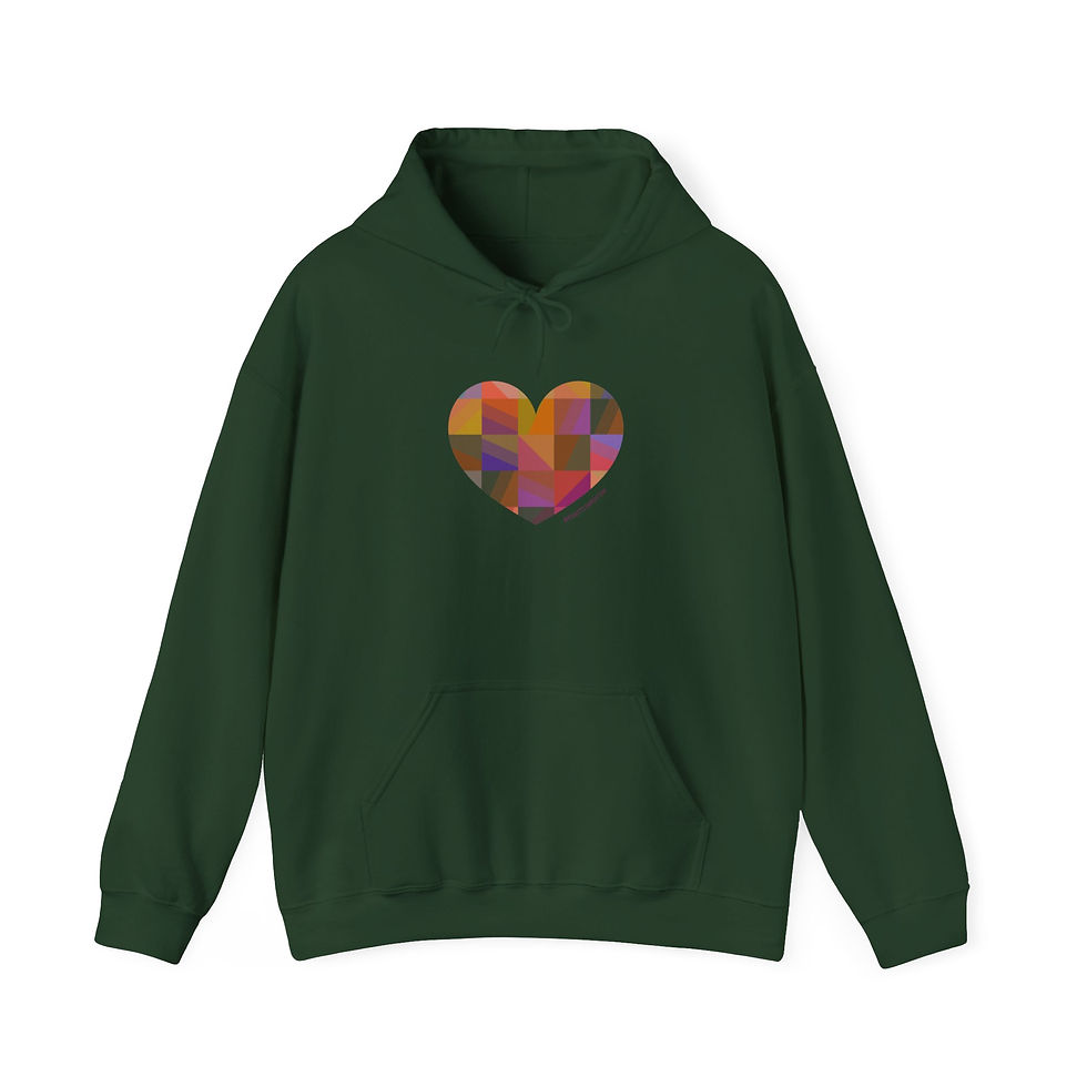 Thumbnail: Colourful Heart Unisex Hooded Sweatshirt - Cozy Love Gift
