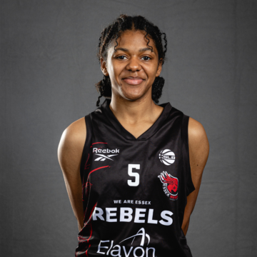 Shantell Ayton, 5'4" guard for Essex Rebels, posing in team uniform