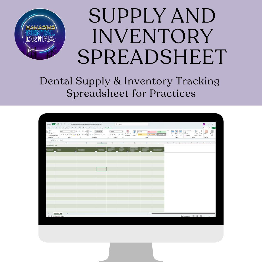 Dental Supply & Inventory Tracking Spreadsheet for Practices