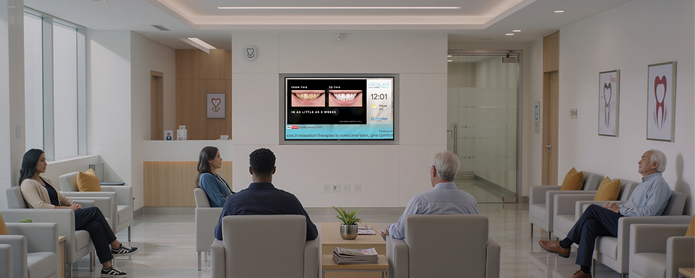 waiting room tv showing patients videos