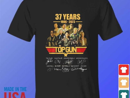 Wavetclothingllc - 37 Years 1986 – 2023 Top Gun Signature T-Shirt
