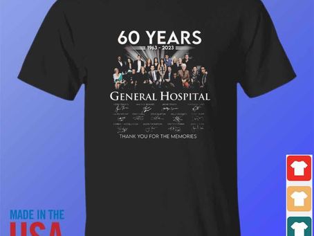 Wavetclothingllc - 60 years 1963 2023 general hospital thank you for the memories shirt