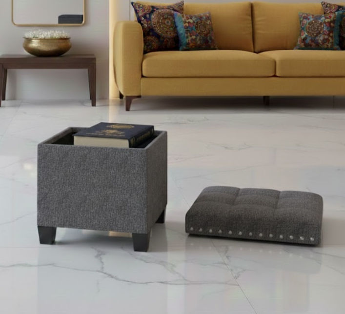 Thumbnail: Premium Designer Ottoman Stool With Storage Online India