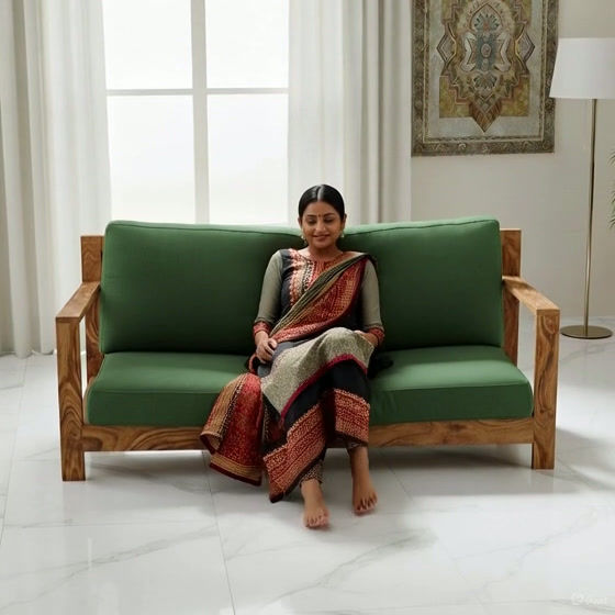 Thumbnail: Premium Harmony Solid Wood 3 Seater Sofa Online Hyderabad