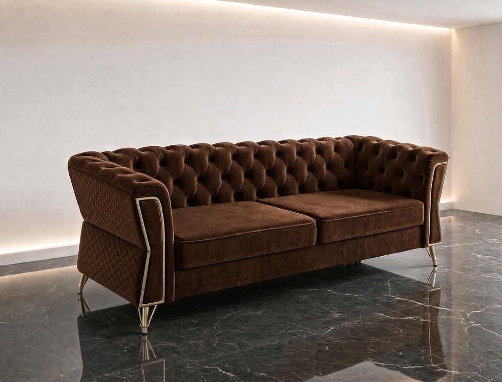 Thumbnail: Superior Chesterfield 3 Seater Sofa Side View