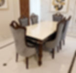 Meadow Onyx 6 Seat Marble Top Dining Table Set1