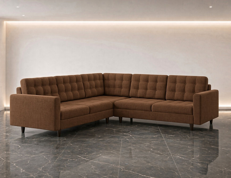 Midtown Premium L Shaped Sofa Brown