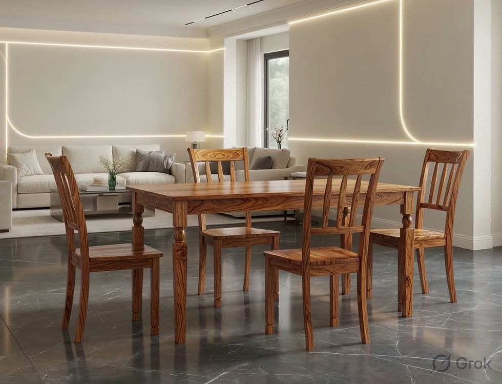 Thumbnail: Solid Wood Dining Table With 4 Chairs5