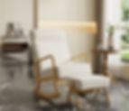 Solid Wood Rocking Chair With Footrest