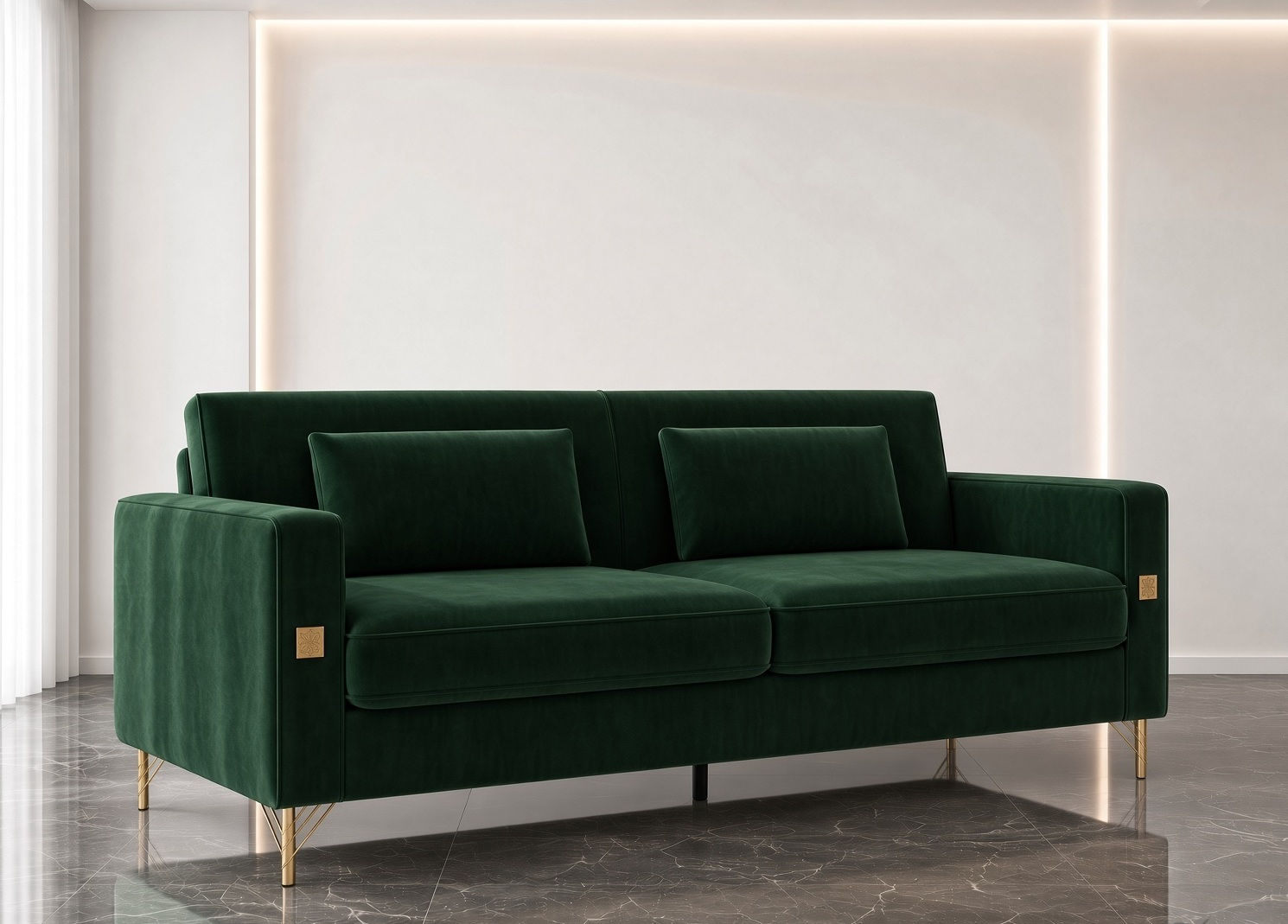 Upline Rolled Arm 3 Seater Sofa Side Sofa