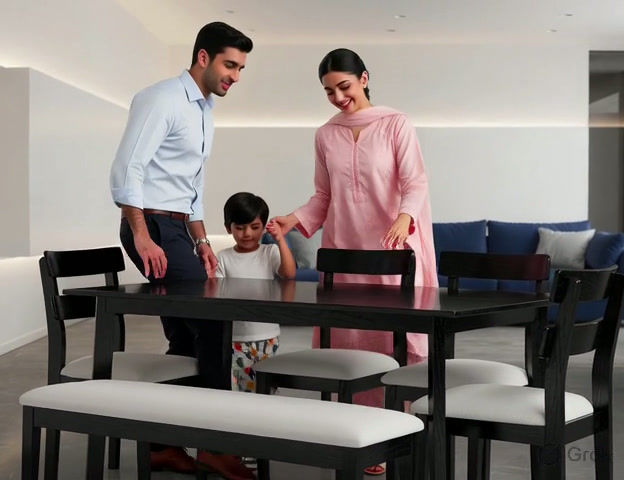 Thumbnail: Solid Wood 6 Seater Dining With Bench14