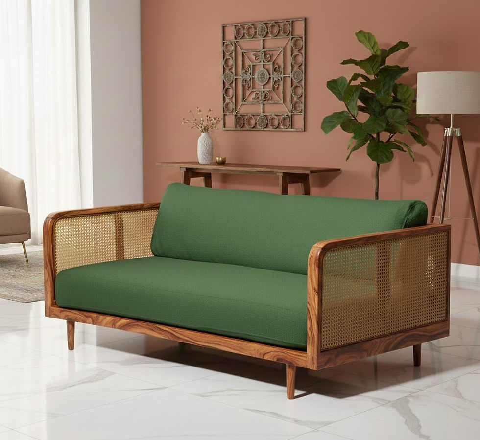 Contemporary Rattan Cane 3 Seater Sofa Online