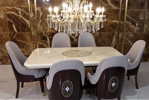 Buy Moscow Onyx Seat Marble Top Dining Table Get 30% OFF