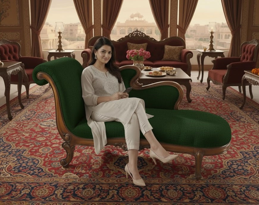 Thumbnail: Traditional Chaise Lounge For Living Room Online Kolkata