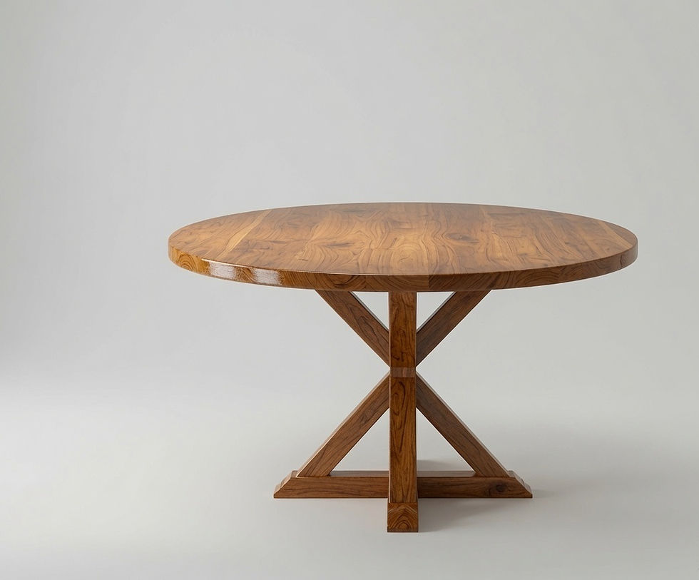 Thumbnail: Round 4 Seater Wooden Dining Table Set3