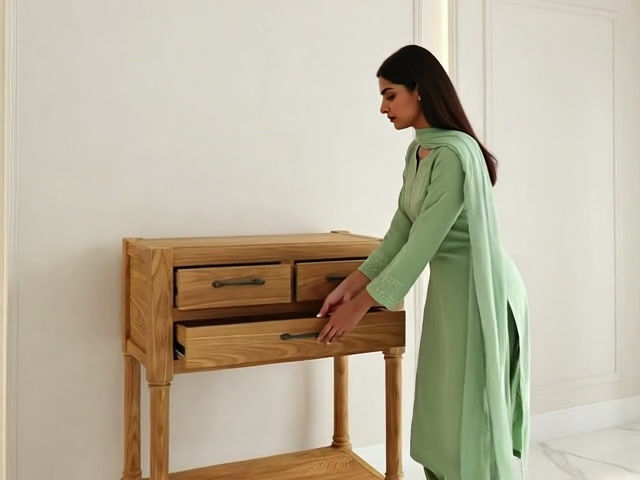 Thumbnail: Wooden Console Table With Storage3