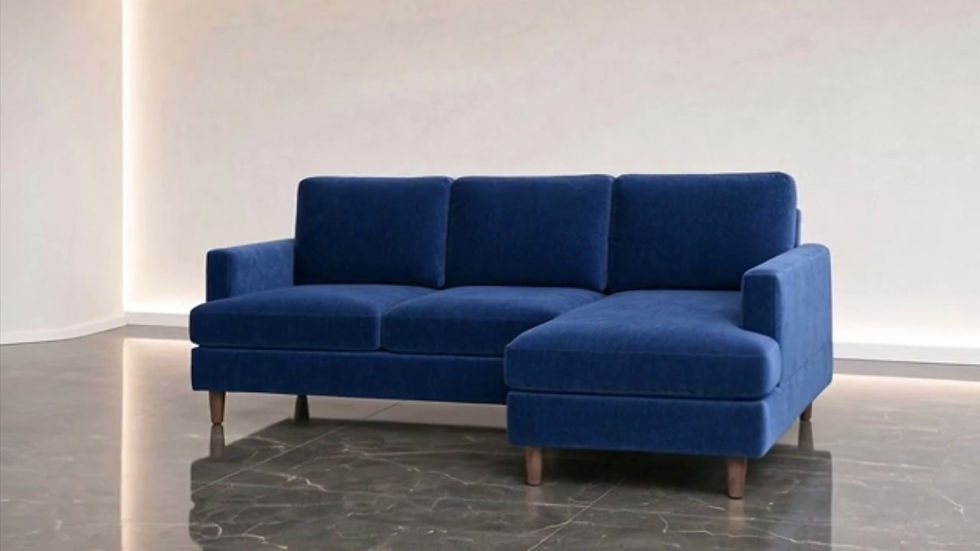 Thumbnail: Modern Fabric L Shape Sofa Online Blue Vid