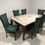 Thumbnail: Mozzart Natural 6 Seat Marble Top Dining Table Set4