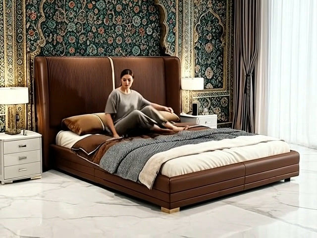 Thumbnail: Premium Designer Solid Wood Double Bed With Storage Online