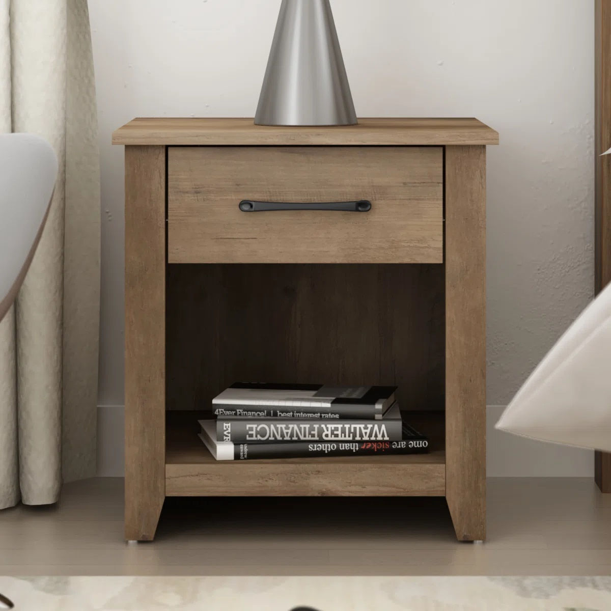 Sunny Solid Wood Bedside Table Brown