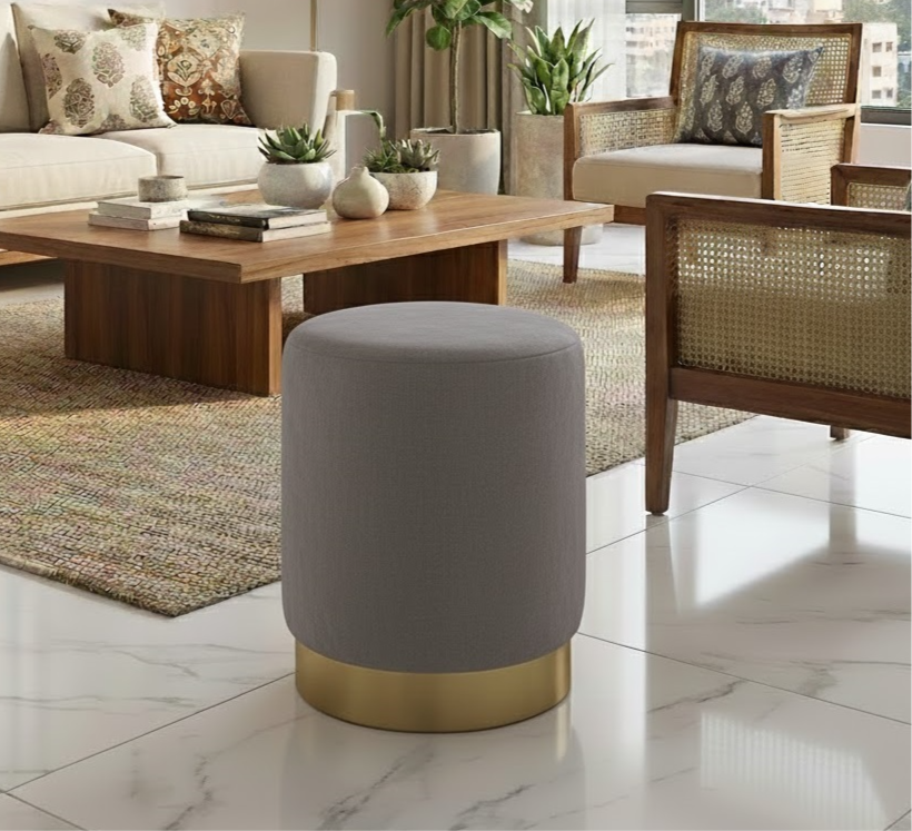 Premium Kitkat Ottoman Stool grey