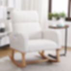 Comfy Wooden Rocking Chair White
