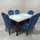 Thumbnail: Plain White Onyx 6 Seat Marble Top Dining Table  Set3