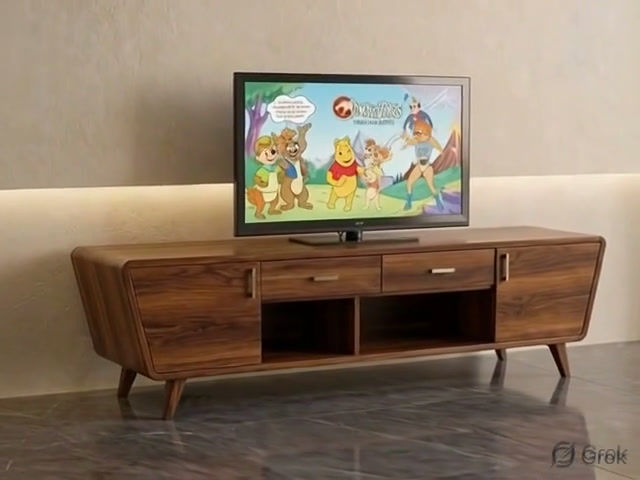 Thumbnail: Solid Wood TV Unit With Drawer Storage2