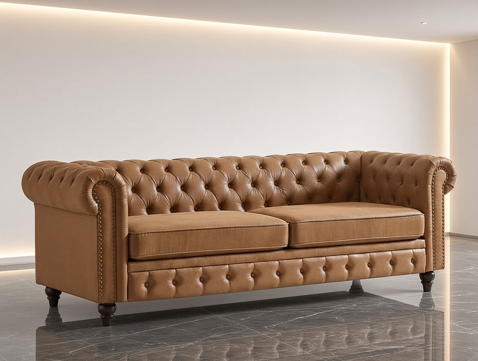 Royal Chesterfield 3 Seater Sofa Side View