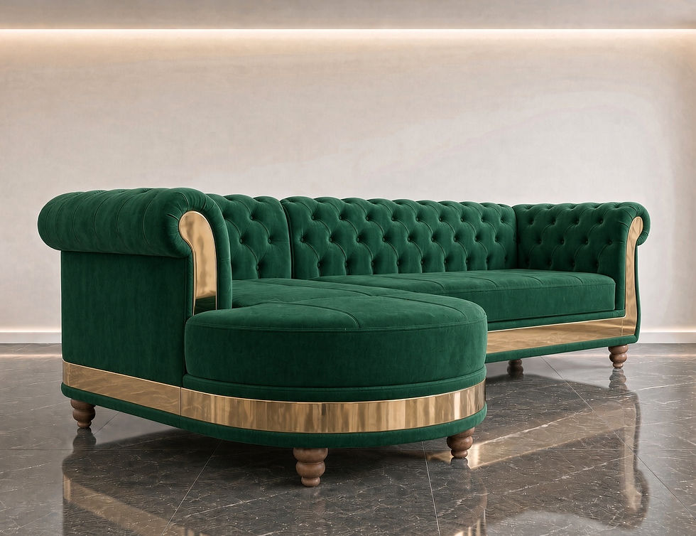 Premium Chesterfield Corner Sofa green