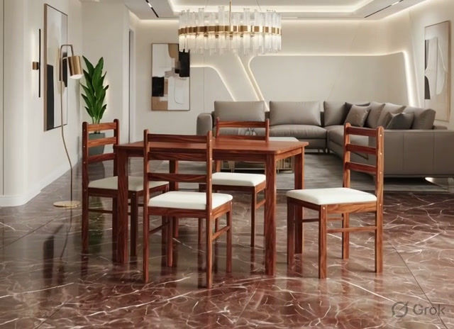 Thumbnail: Buy 4 Seater Wooden Dining Table Set5