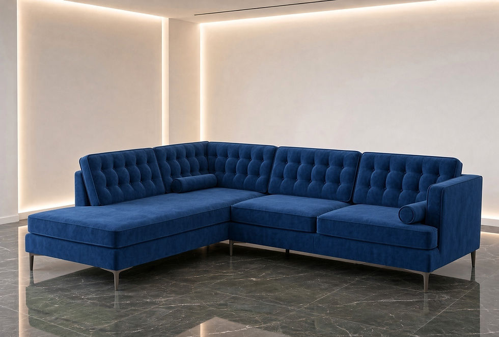 Affordable L Shaped Corner Sofa blue