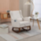 Royal Wooden Rocking Chair Cream