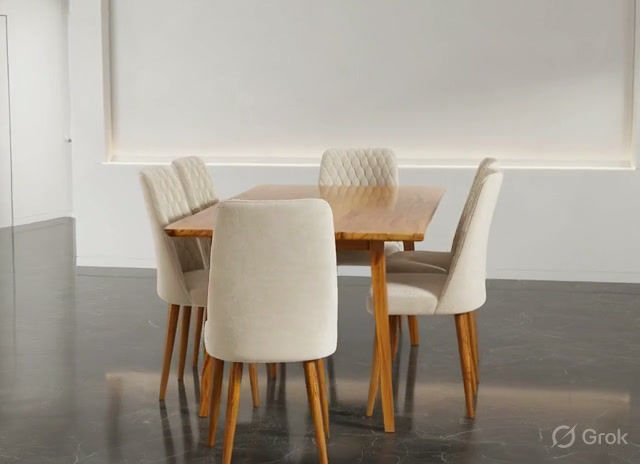 Thumbnail: Stylish Wooden 6 Seater Dining Table9