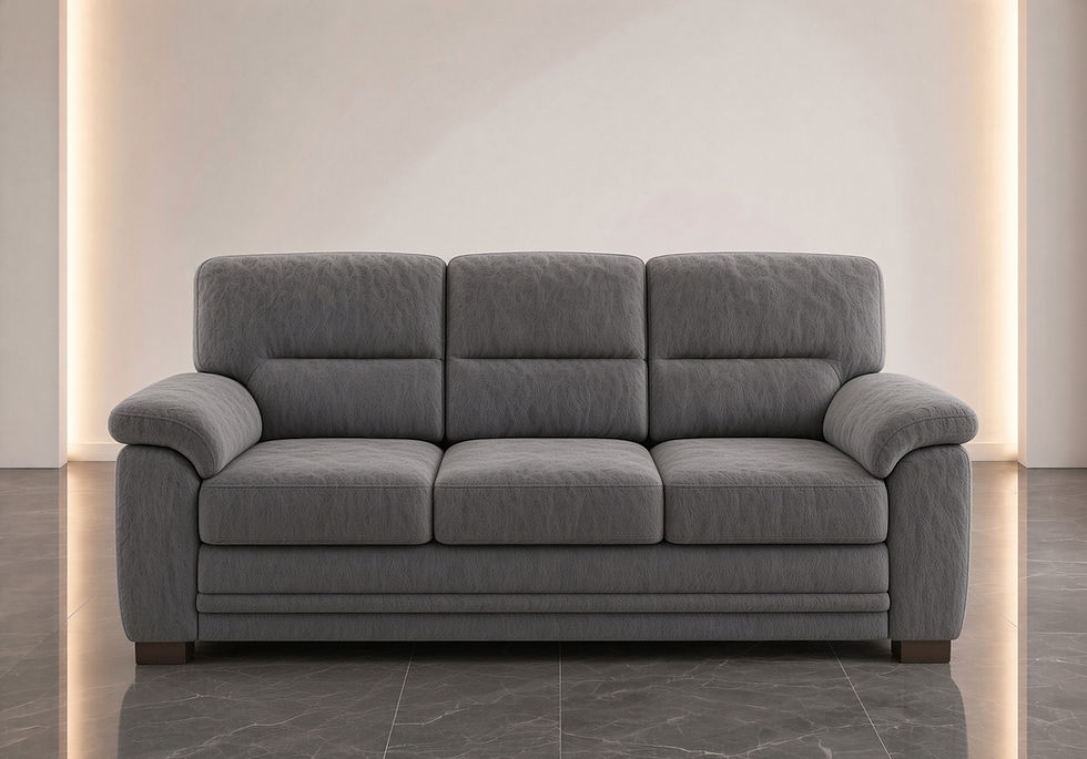 Thumbnail: Handcrafted Fabric 3 Seater Sofa Side View