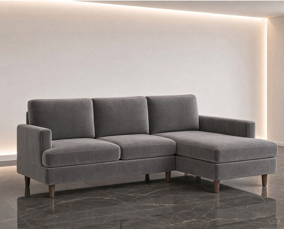 Thumbnail: Modern Fabric L Shape Sofa Online Grey