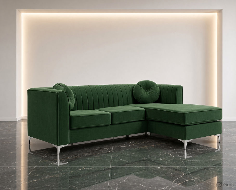 Thumbnail: Modern Compact L Shaped Sectional Sofa green